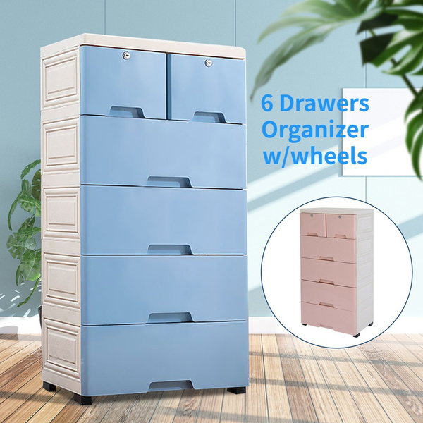 6 Drawers Organizer Plastic Storage, Large Dresser Drawer Organizer