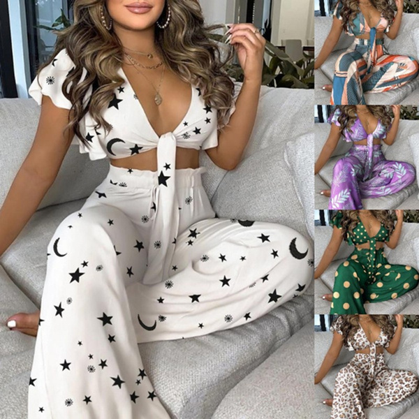 High Waist Pants Set Casual 