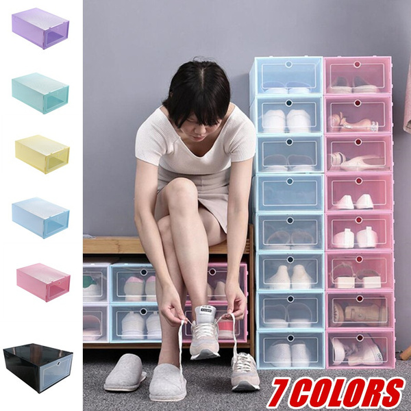 Transparent Storage Shoes Box Foldable Shoe Box Organizer Drawer