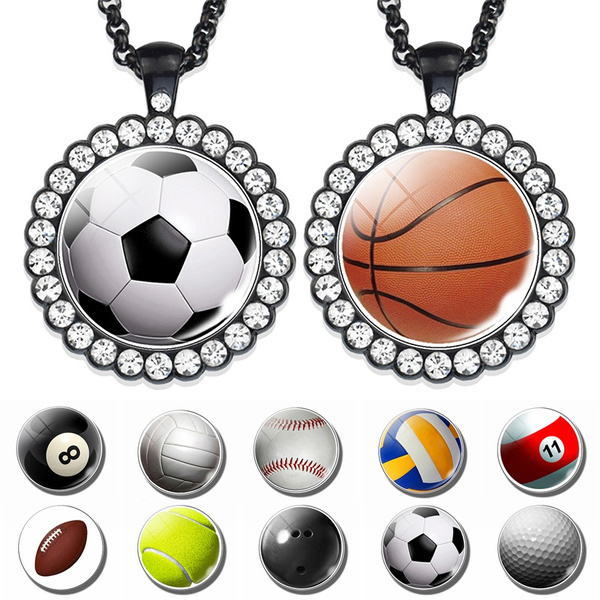 Rhinestone Sports Earrings Volleyball