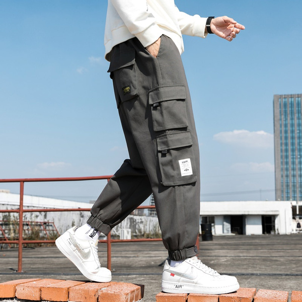Men Casual Harem Pants Trousers Hip Hop Jogger Streetwear Drawstring Cargo  Pants | eBay