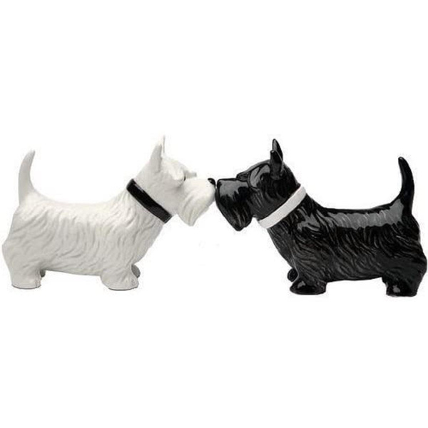 Ceramic Salt & Pepper Set Magnetic Dogs