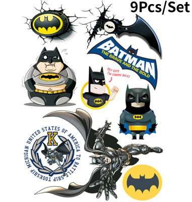 Car 3D Creative Body Decoration Stickers Personality Batman Cartoon Sticker  Set