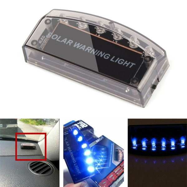 Car Sensor Security Warning Light 6 LED New Car Solar Charger Auto Car