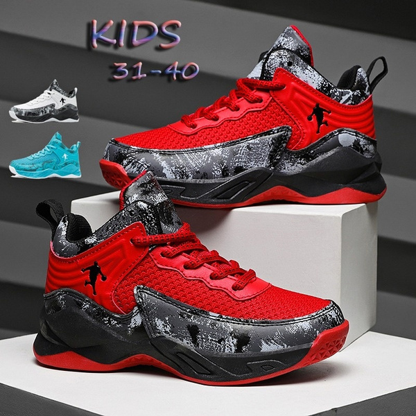 Boys Basketball Kid Trainers Shoes Outdoor Sneakers 