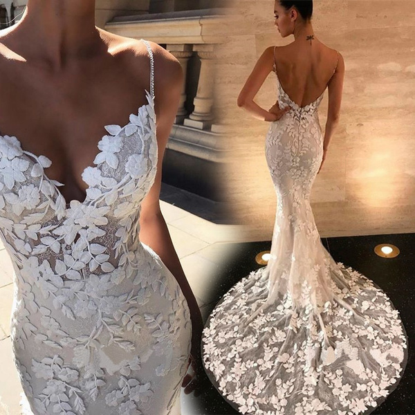 White fishtail wedding outlet dress