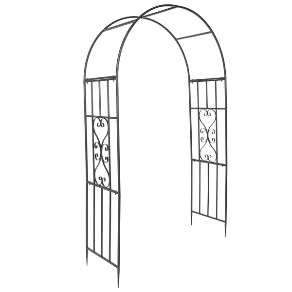Garden Arch Wrought Iron Plant Climbing Frame Rack for Roses Vines ...