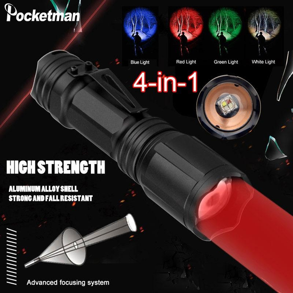 Pocketman Hunting Flashlight 4 Color In 1 Multi-Color White/Green/Red ...