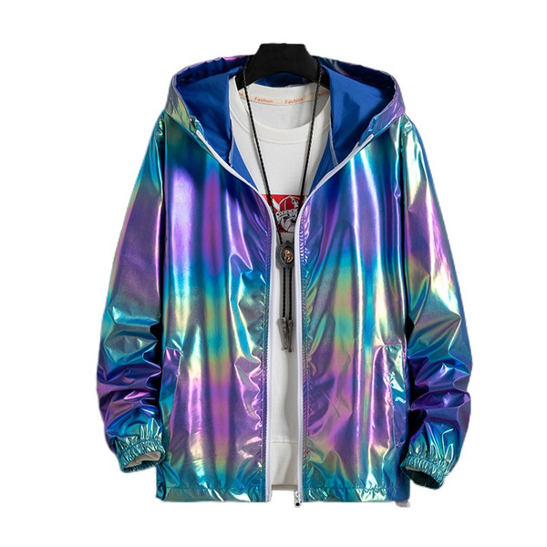 Holographic jacket sale plus size