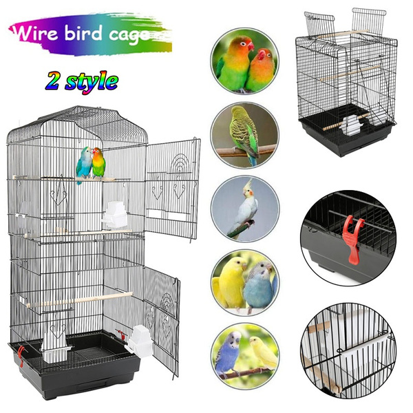 portable wire perch bird cage with open top，birdcage With Stand ...