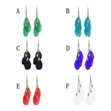 longtasselearring, Tassels, Dangle Earring, redblackwhitegreenblueearring