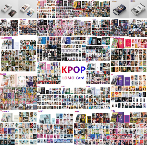 54Pcs/Box K-Pop LOMO Card BTS Blackpink NCT Stray Kids EXO ATEEZ GOT7  Treasure ITZY TXT SEVENTEEN TWICE Red Velvet Photo Card Postcard HD Poster 