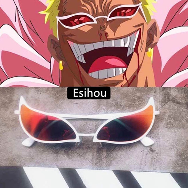 RCXKOOM Donquixote Doflamingo Glasses One Piece Anime Halloween Cosplay  Sunglasses