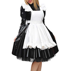 Goth, pleated dress, cosplaydres, Long Sleeve