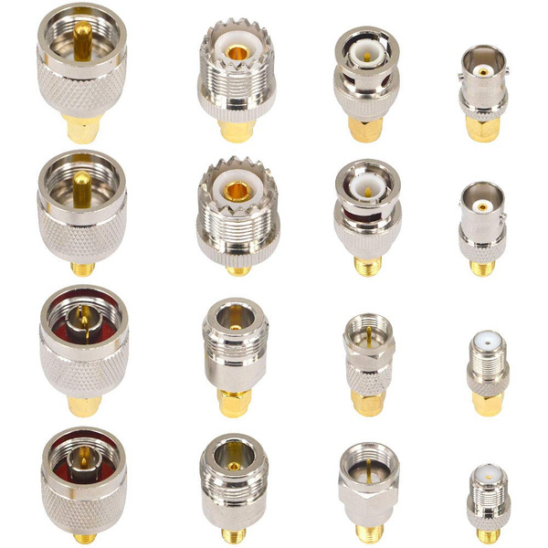 SMA connectors Kits 16 Type Set Standard SMA Male Female to UHF/BNC/F/F ...