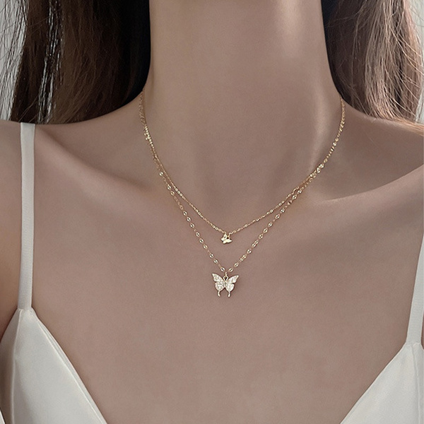 layered butterfly necklace