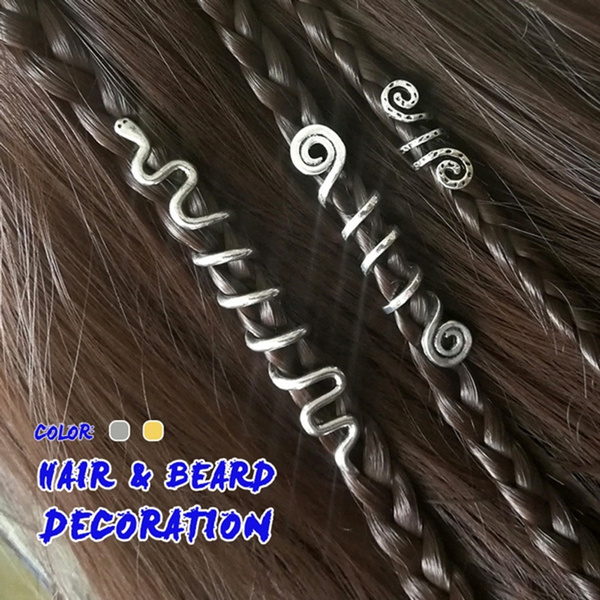 Viking Spiral Charms Beads for Hair Braids for Beard Hair Beads Jewelry Vintage 
