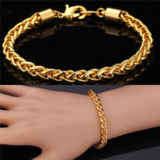 Charm Bracelet, Fashion, gold, 24-k