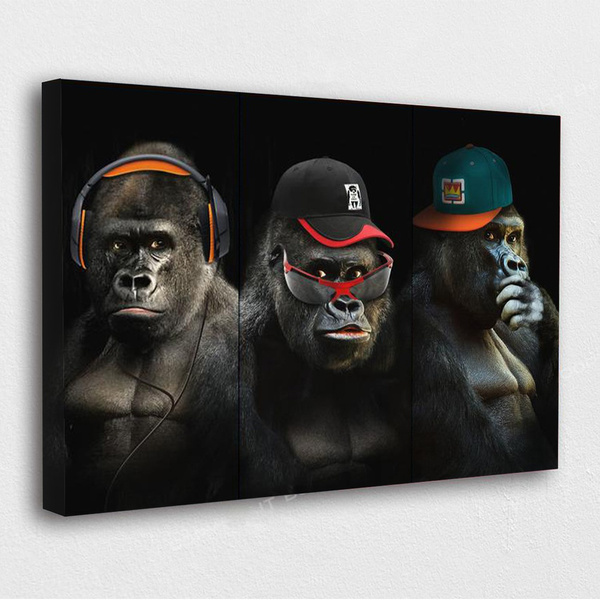 Monkey wall art Three wise monkeys attic decoration living room