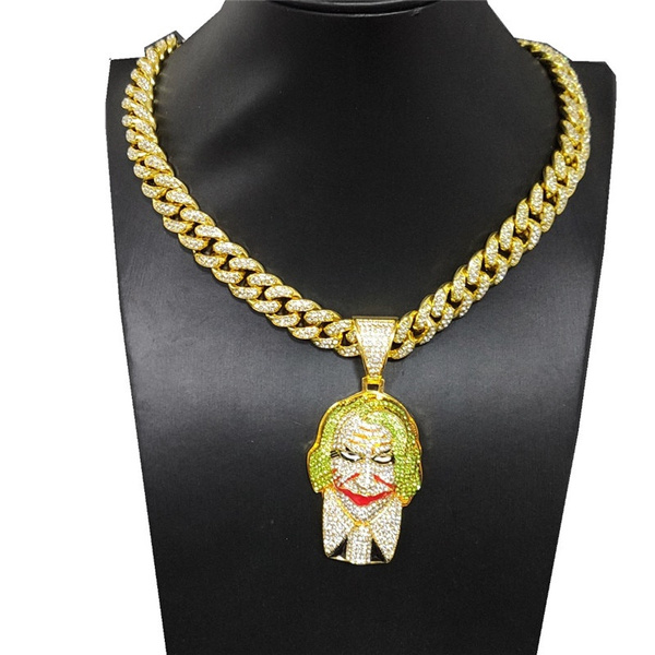 Cubic Zircon Joker Pendant Hip Hop 