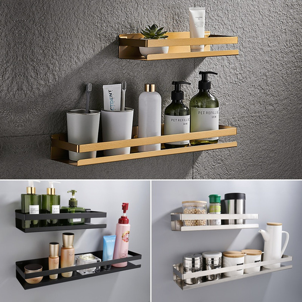 Bathroom Hradware Accessories 2050cm Modern Matte Black gold Shelves