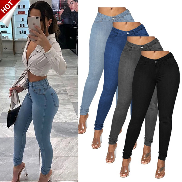 High Waisted Jeans Women Booty Lifting Sexy Peach Hip Pencil Pants Tight  Belly Trimming Stretch Jeans Women Denim Jeans 5XL 6XL