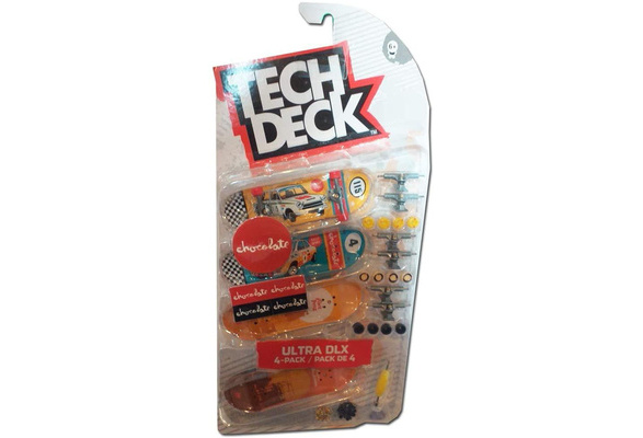 Nouveau Tech Deck Ultra Dlx Pack 4 Finger Skateboards-Chocolat Thème 
