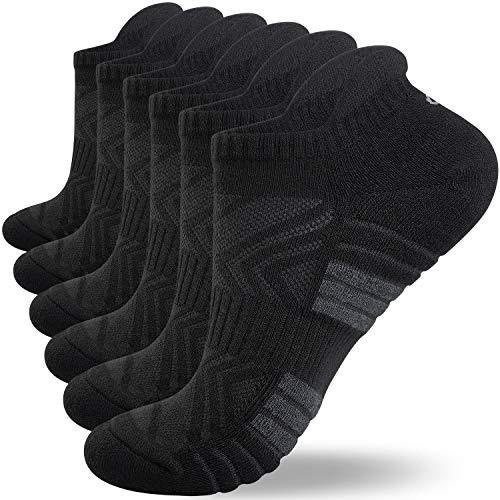 6 Pairs Anqier Trainer Socks Cushioned Odor-free Sports Socks Running Socks for Men Women Ladies No Itching Low Cut Athletic Socks Cotton Ankle Socks 