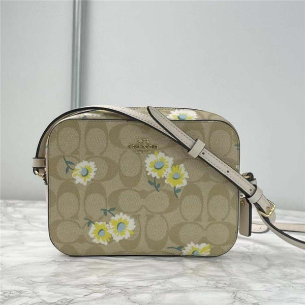 mini camera bag in signature canvas with daisy print