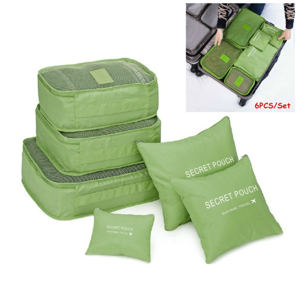 6Pcs Travel Luggage Organizer Set Makeup Storage Bags Clothing