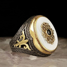 DIAMOND, hollowring, 925 silver rings, retro ring