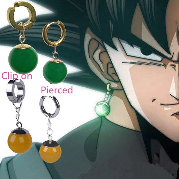 1 Pair Super Dragon Ball Z Vegetto Goku Potara Earring Ear Stud Cosplay Shiny Wish