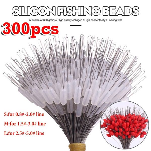 300pcs/Pack Silicon Fishing Line Space Bean Stoppers Cylinder Oval Float Sinker  Stops Fishing Gear (S/M/L)