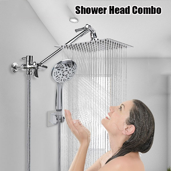 Rain Shower Head with Handheld, 8'' High Pressure Rainfall Shower Head