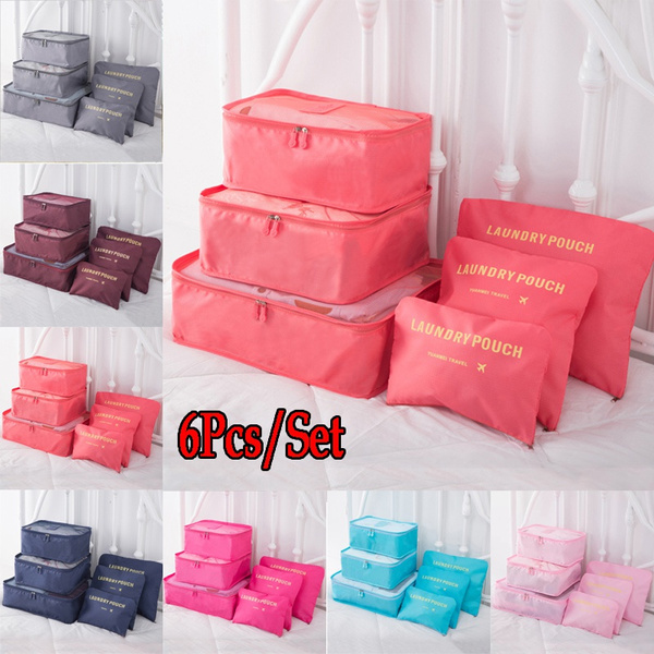 6Pcs Travel Storage Bag Set, Clothes Packing Organizer, Portable