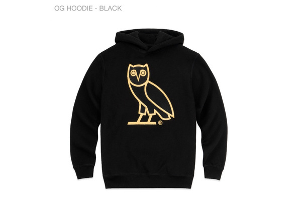 Octobers Very Own OVO OG Gold Owl Hoodie Black Embroidered Large