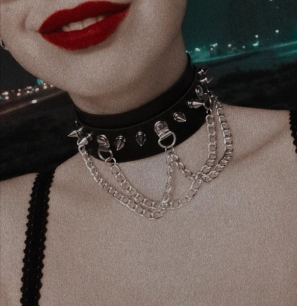 Choker Collar Lock Gothic Necklace Punk Goth Emo Grunge Aesthetic  Accessories