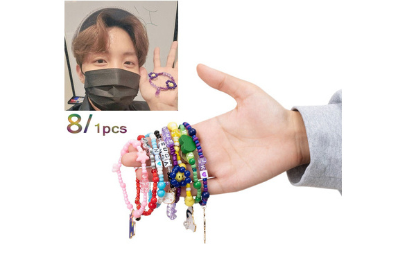 Kpop Jhope Live The Same Style Bracelet Chain Jungkook Jin Jimin V Suga  Color Letter Hand Rope for Army Fans Gift Adjustable Elastic Cord | Wish