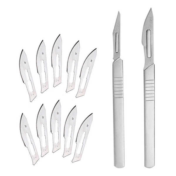 Carbon Steel Surgical Scalpel Blades + Handle Scalpel DIY Cutting Tool PCB  Repair Animal Surgical Knife