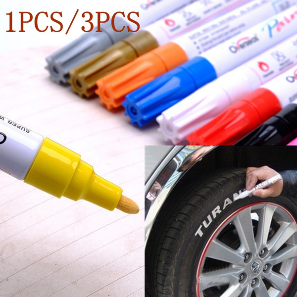 1pcs / 3pcs Waterproof Paint Pen Car Tire Tread Glass Metal Marker Pen  Graffiti Oily Marker Pen 11 Colors