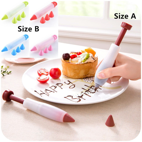 DIY Syringe Cake Cupcake Cookie Pastry Cream Chocolate Writing Silicone Pen 