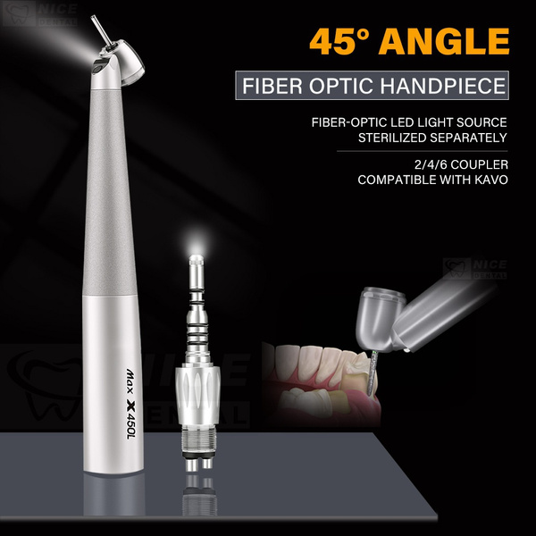 Dental 45 Degree Kavo Type Mini Head High Speed Handpiece Fiber Optic