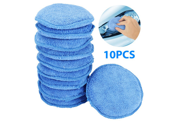 10Pcs 5 Car Wax Foam Sponge Applicator, Microfiber Cleaning Pads Car  Detailing Tool for Waxing, Car Wash Cleaning Supplies for Car Interior