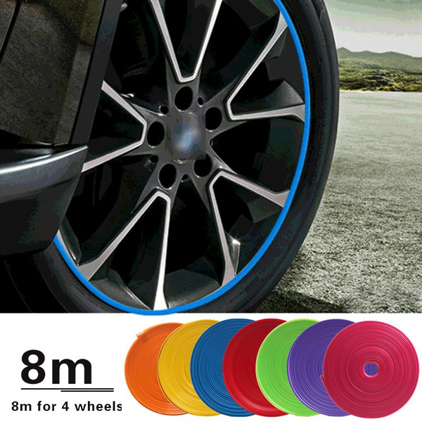 8M / Roll Rim blades Car Vehicle Color Wheel Rims Protectors Decor Strip Tire Guard Line Rubber
