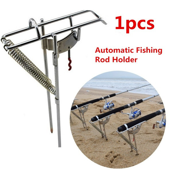 Fishing Rod Holder with Automatic Tip-Up Hook Setter
