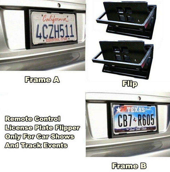 2x Car US Standard Hidden Electric Retractable front rear Flip License