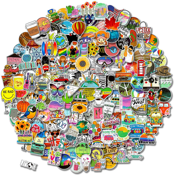 60/100/200 PCS Stickers Pack Colorful Waterproof Stickers for Flask