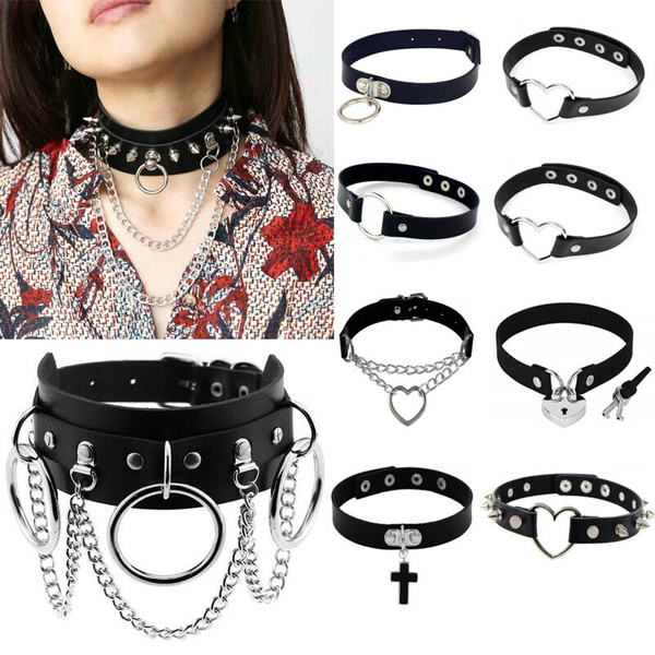 Buy e-INFINITY GothicChoker Necklace Women's Punk Style Gothic Black Lace  Tassels Tattoo Choker Chain Bead Big Crystal Pendant Necklace at Amazon.in