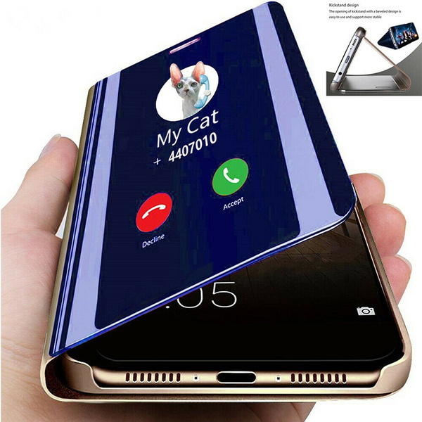 Espelho de luxo Smart Clear View Espelho Capa Flip Couro para Samsung  Galaxy S21 Plus S21 Ultra Note 20 Ultra S20 Plus S20 Ultra, para Samsung  A12 A32 A42 A52 A72 A72