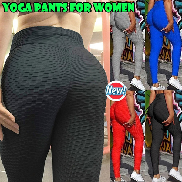 Women High Waist Leggings Push Up Running Yoga Pants Gym Booty Scrunch  Trousers